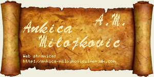 Ankica Milojković vizit kartica